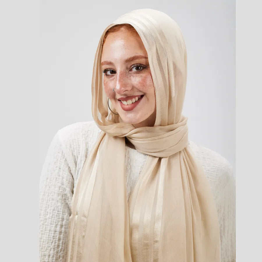 Luxe Nude satin Lined scarf