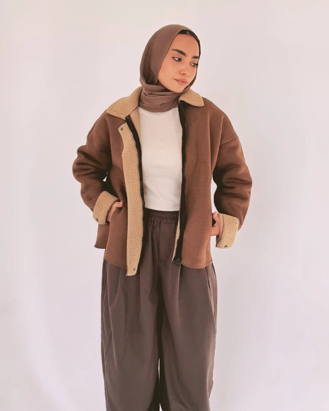 Oversized Suede Fur jacket