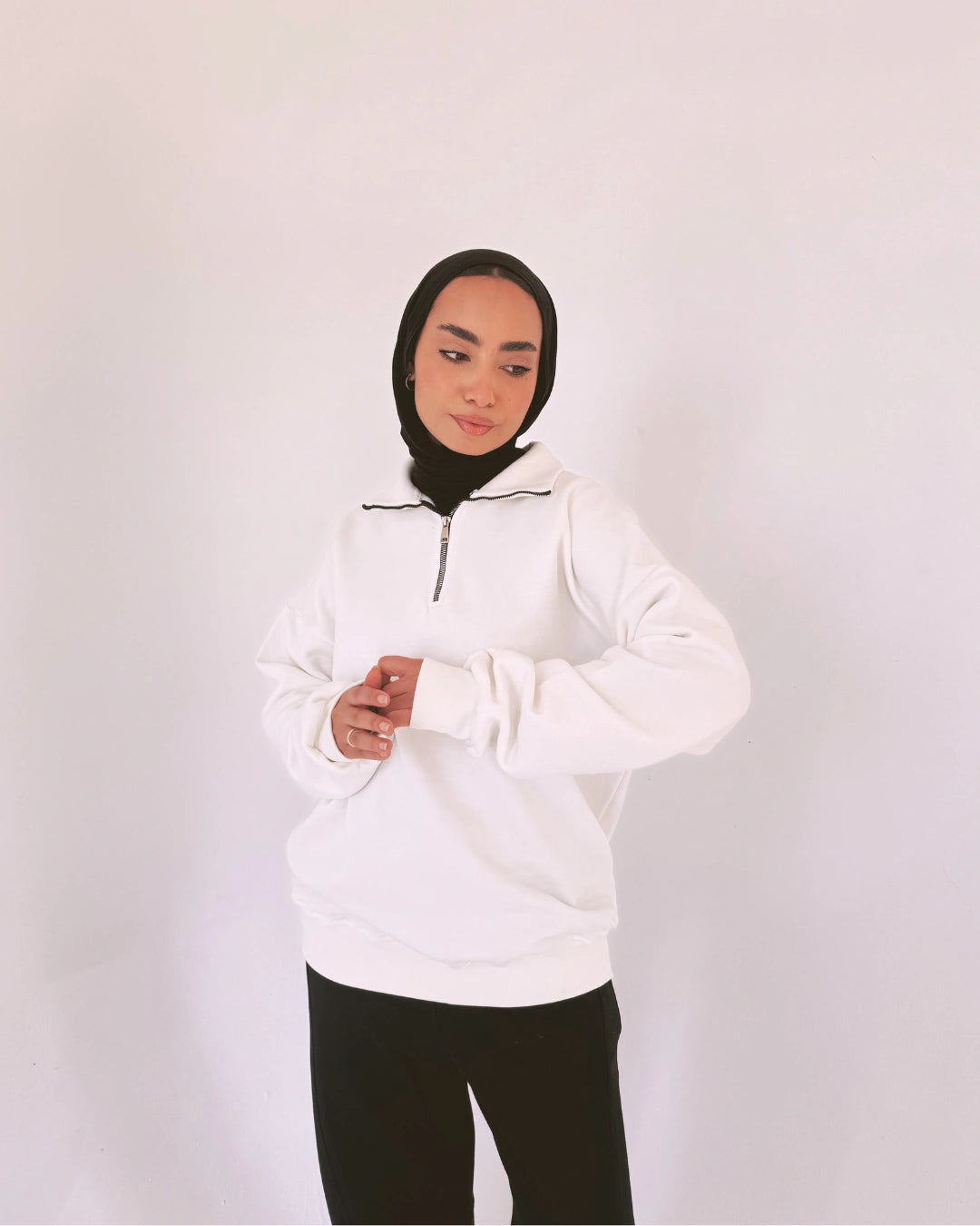 Quarter zipper Sweater 100% Cotton