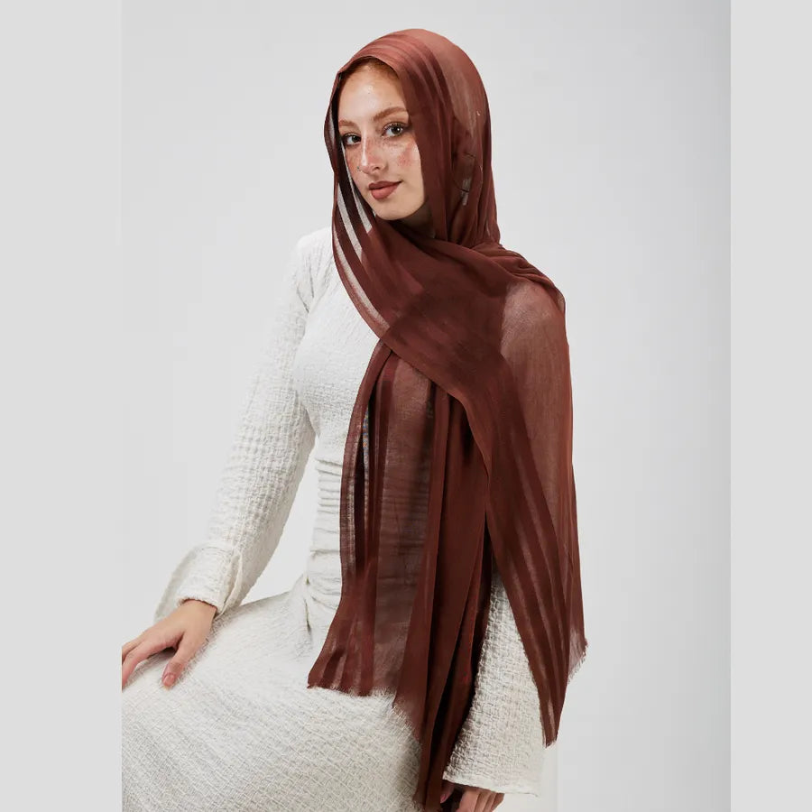 Cinnamon Drape satin Lined scarf