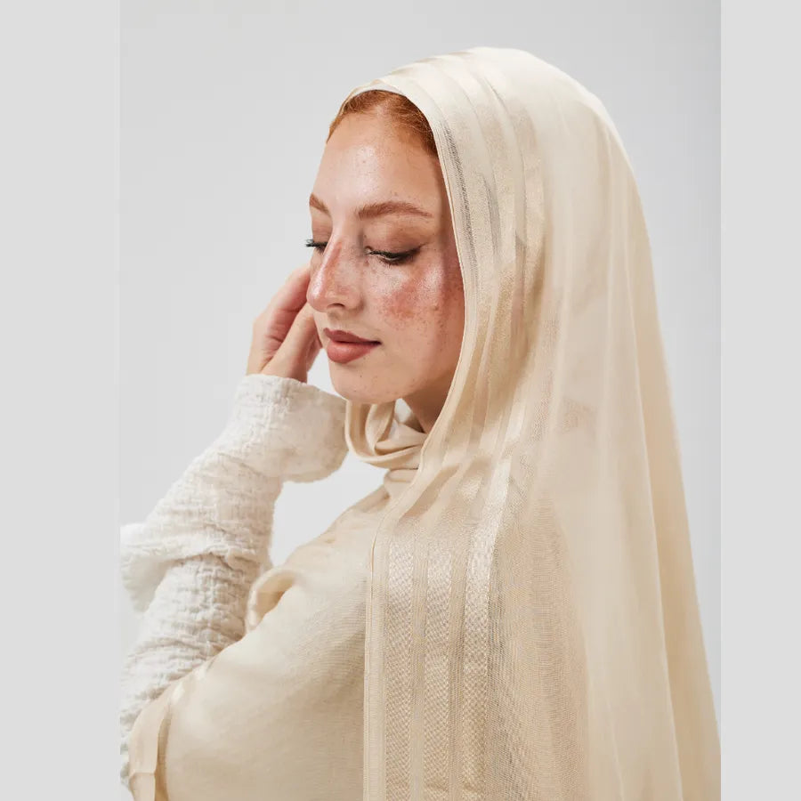 Luxe Nude satin Lined scarf