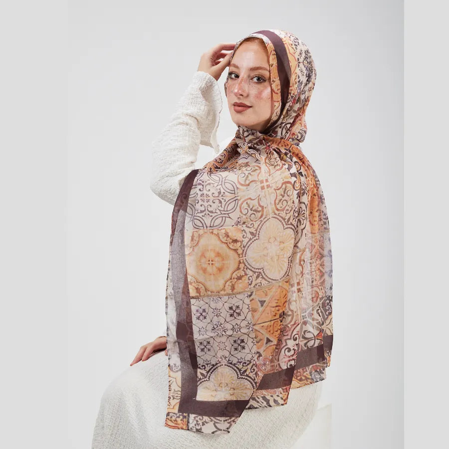 Sahara Bloom Cotton Shash scarf