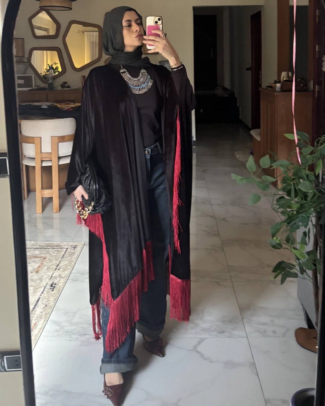 Scarlet Velvet Kaftan